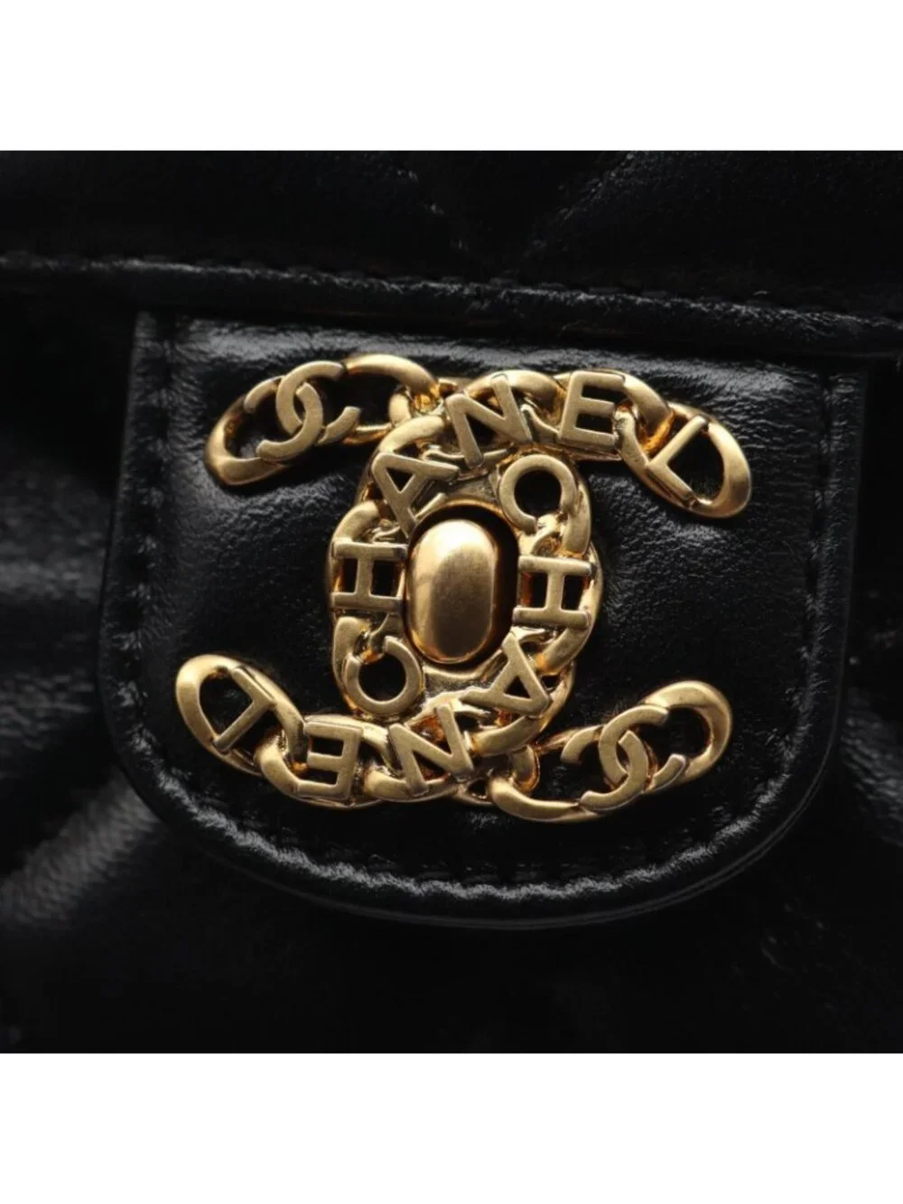 Chanel Shoulder Bag Quilted Black Lambskin Small Flap Chain